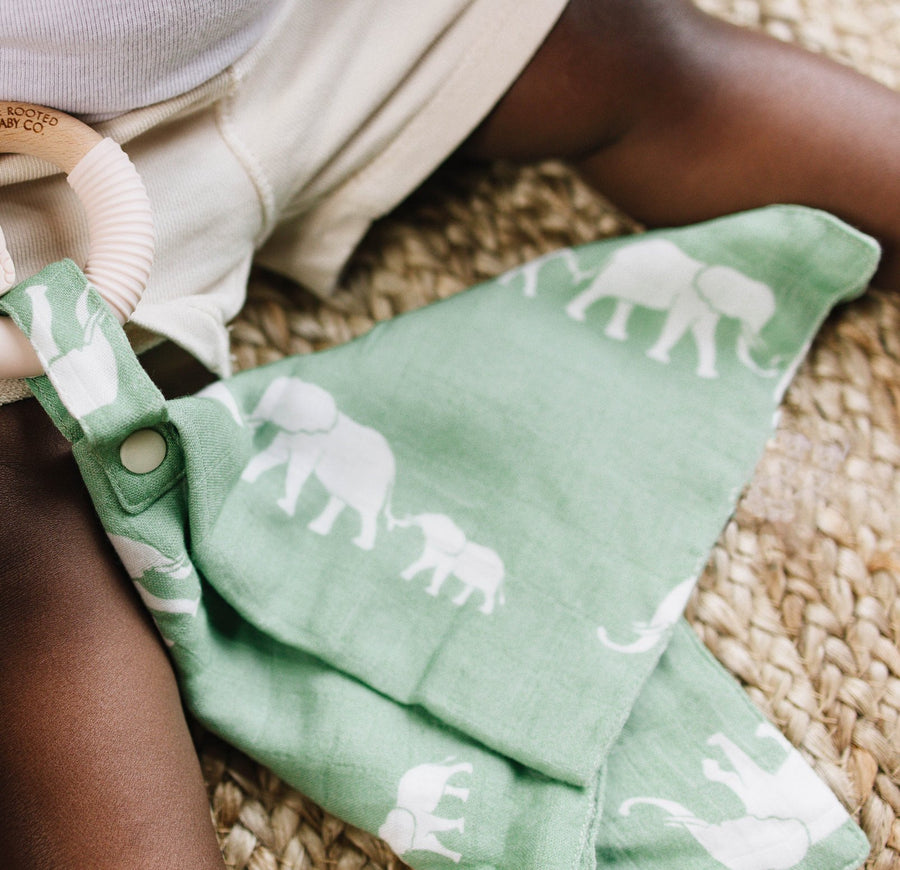 Teething Lovey | Akosombo Elephants - The Rooted Baby Co.